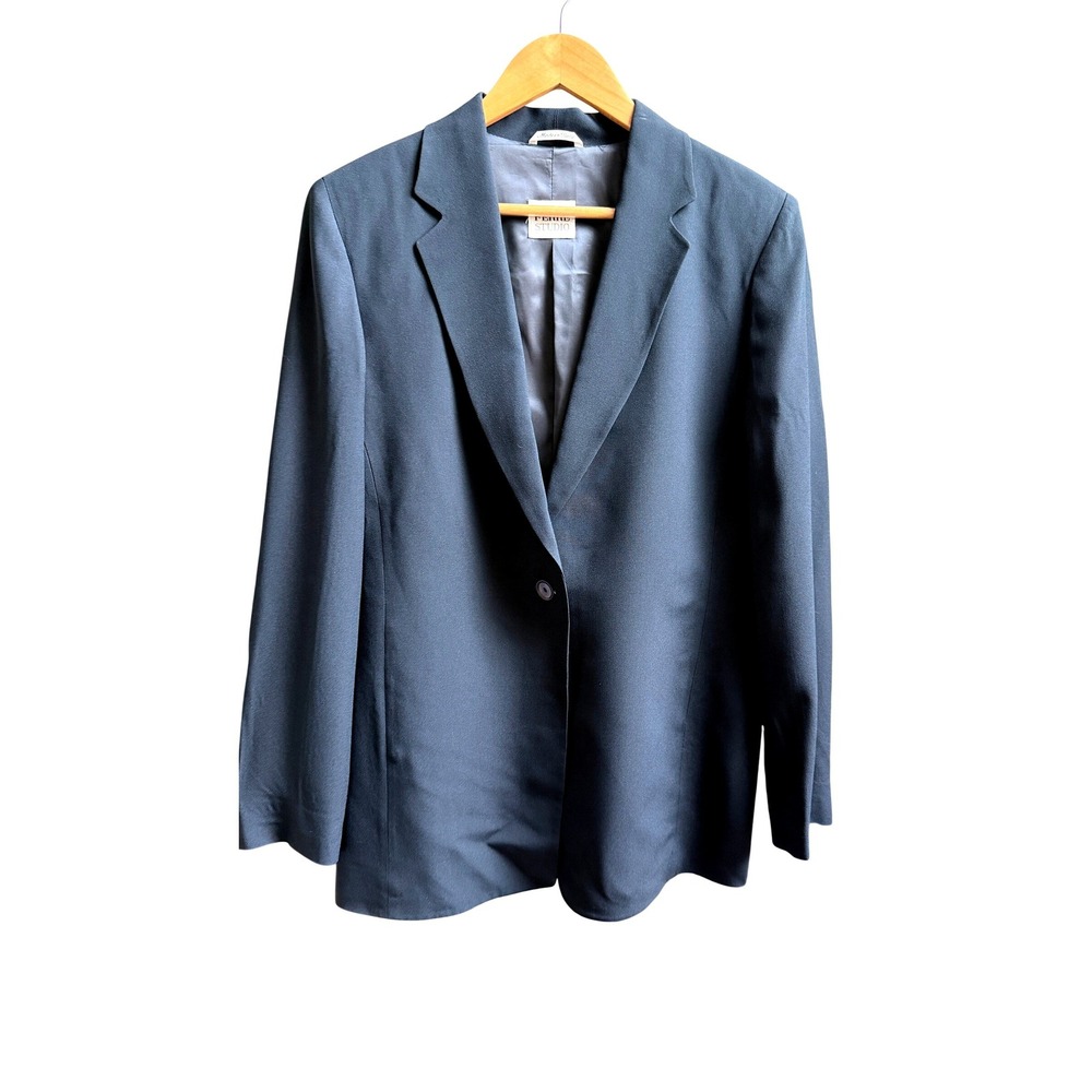 Gianfranco Ferre Studio Blazer Navy Blue Single Button Made in Italy Size 14